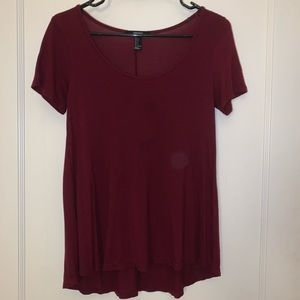 Forever 21 Maroon Soft Scoop Neck Top